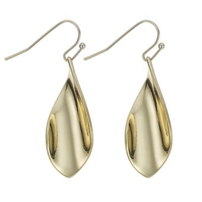 Designer gold twisted droplet earring